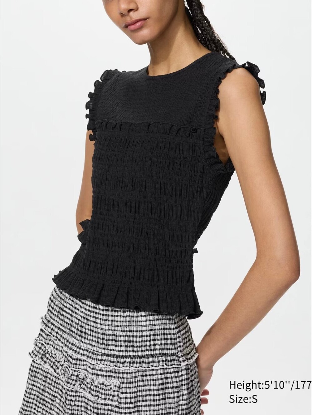 Uniqlo Cecilie Bahnsen Shirring Top | Sleeveless NWT Black Small